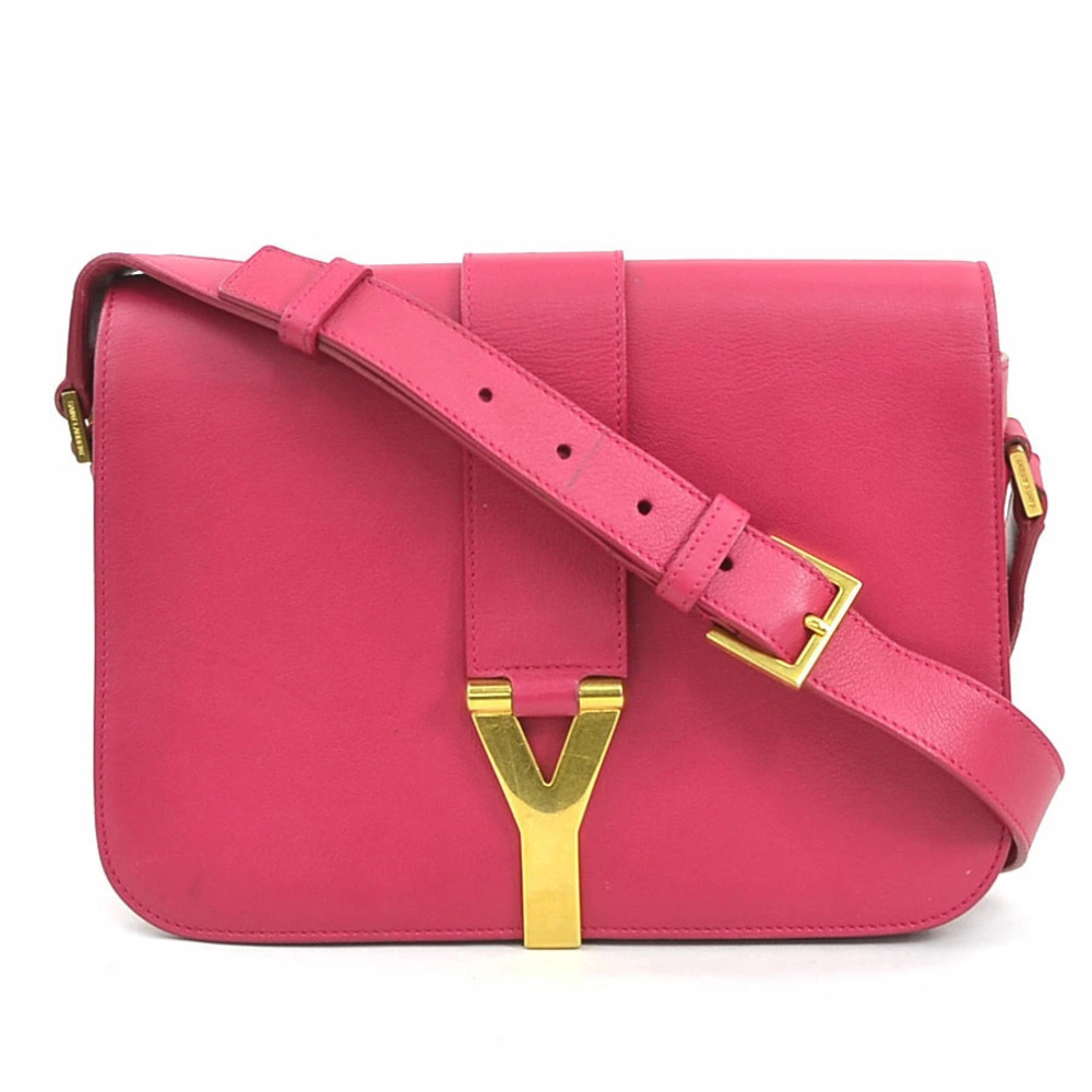 Saint Laurent Shoulder Bag Leather Pink